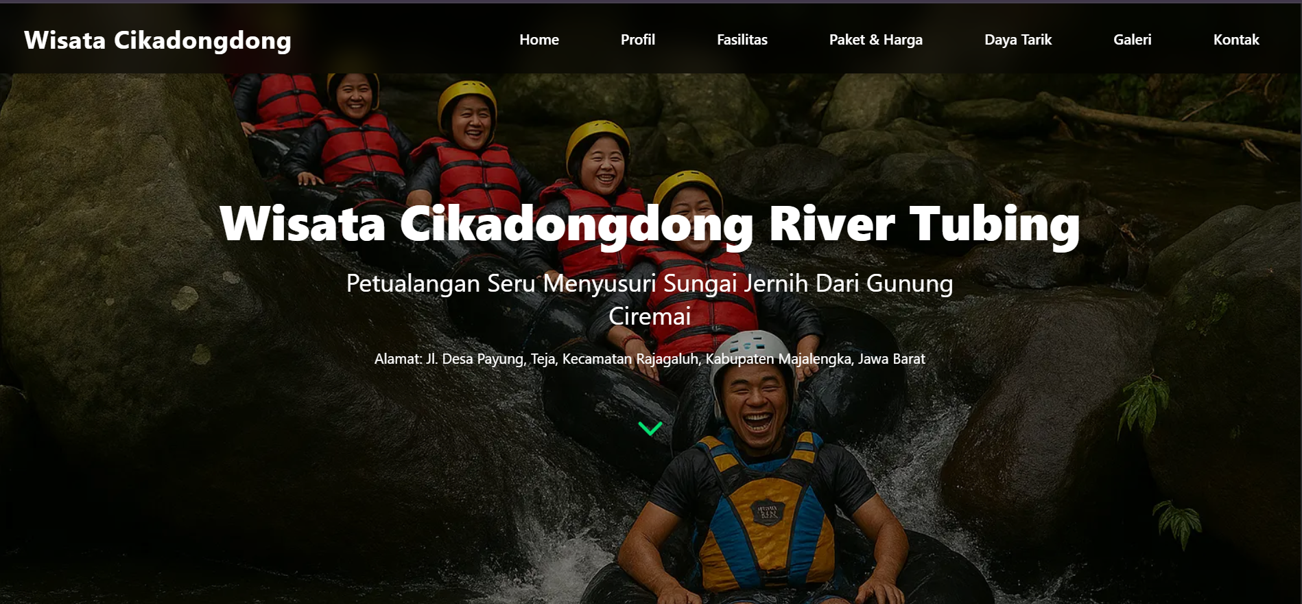Landing Page Wisata River Tubing